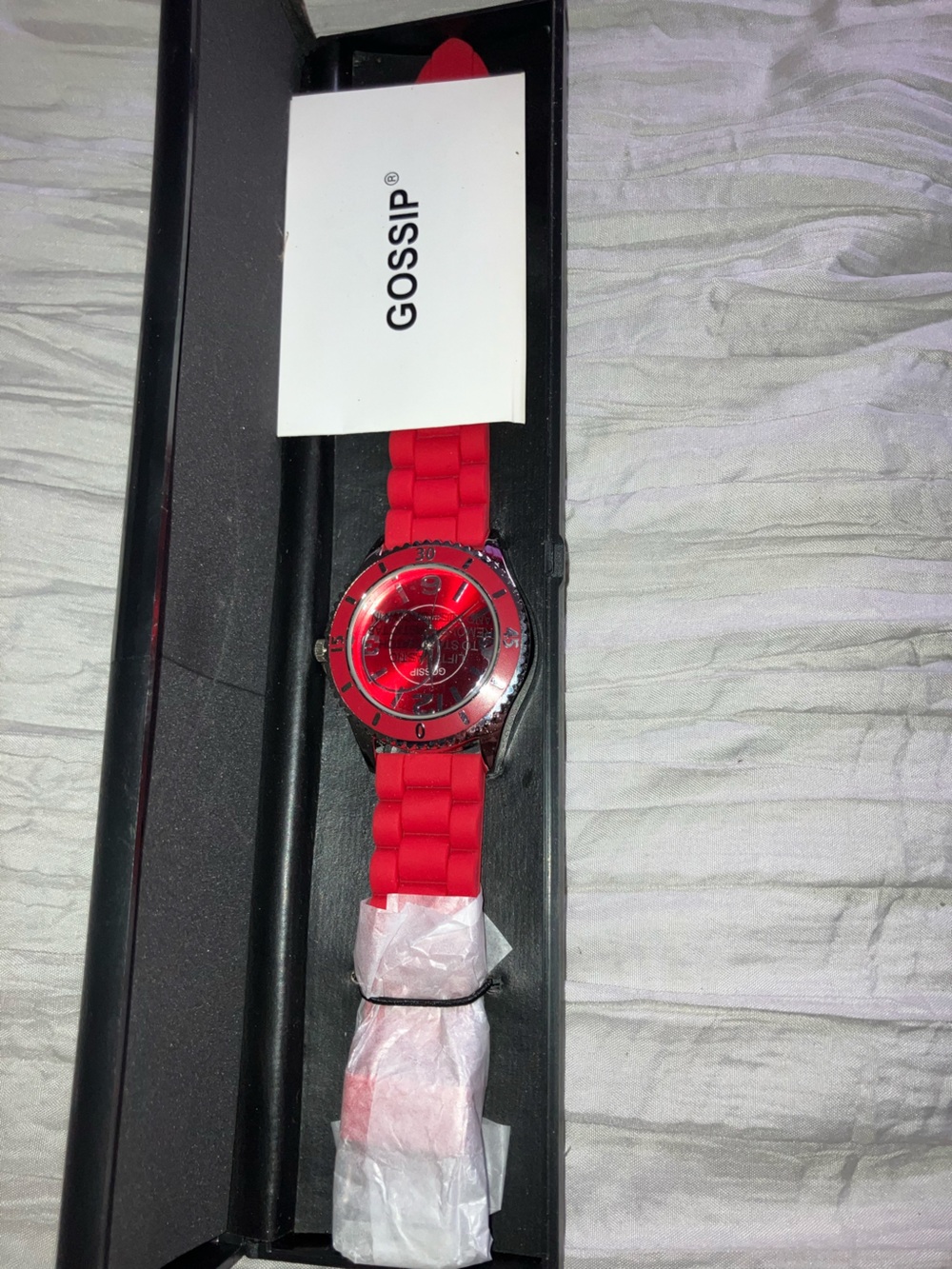 Gossip Red Silicone Strap Watch